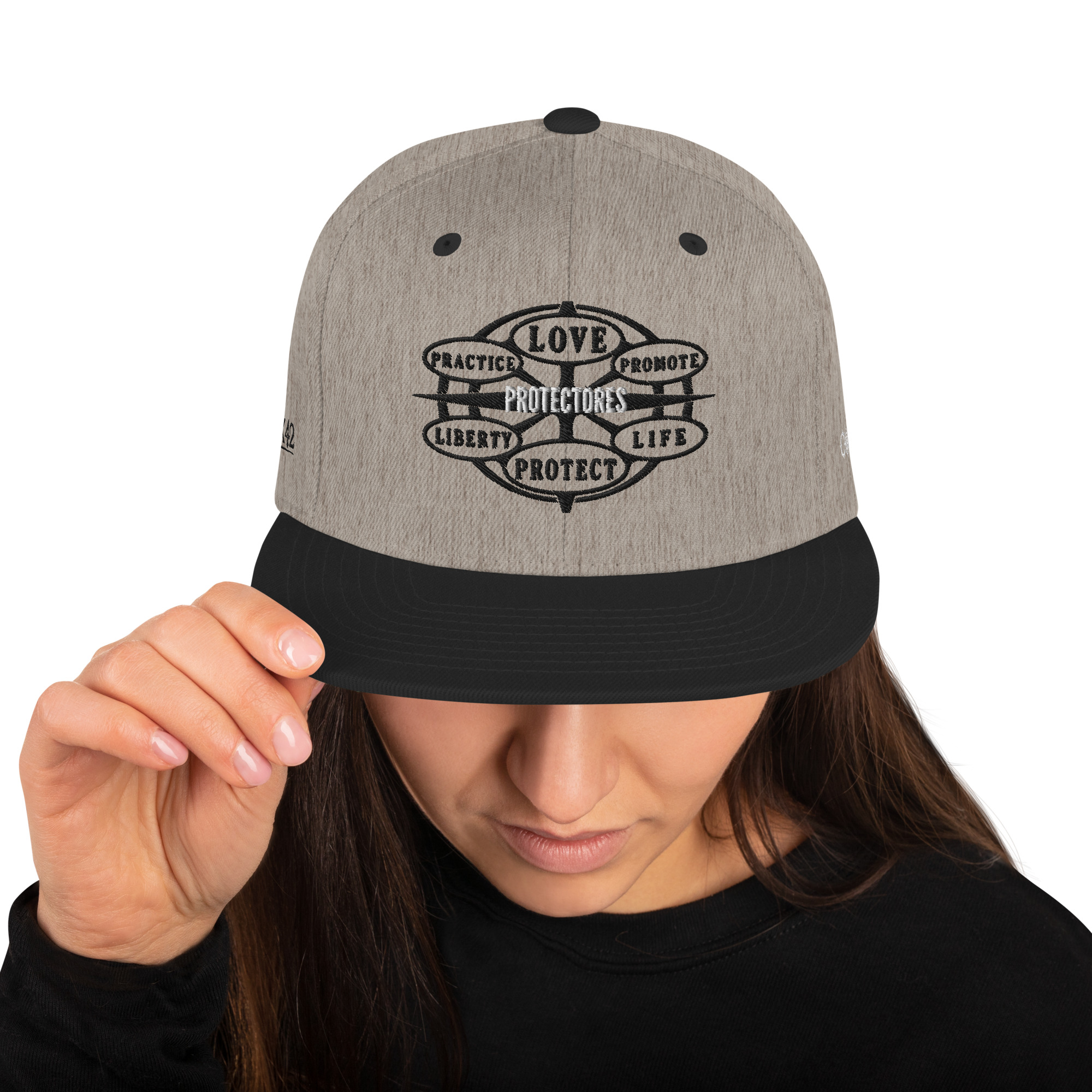 Snapback Hat Protector seal Silver on Black - Image 36