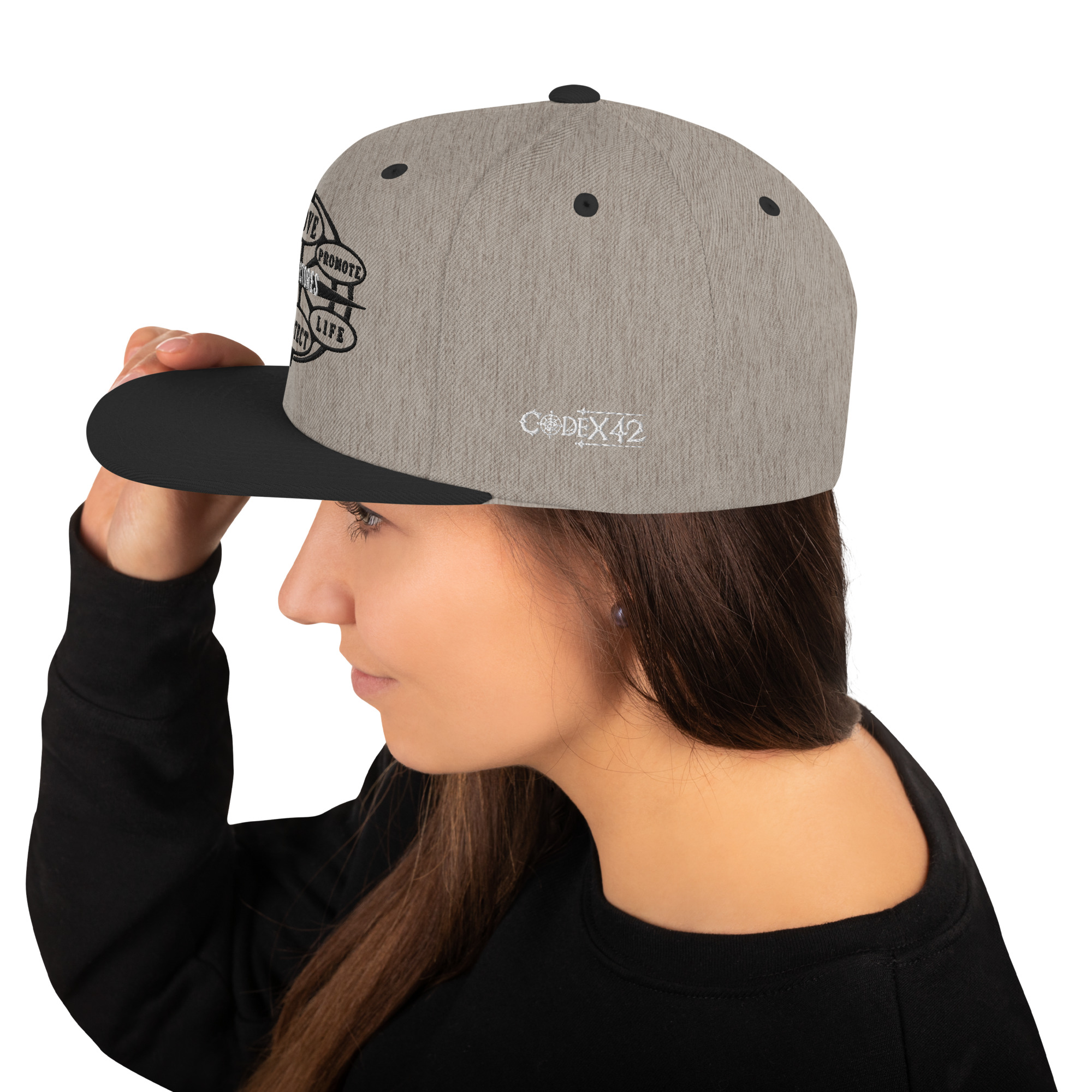 Snapback Hat Protector seal Silver on Black - Image 38