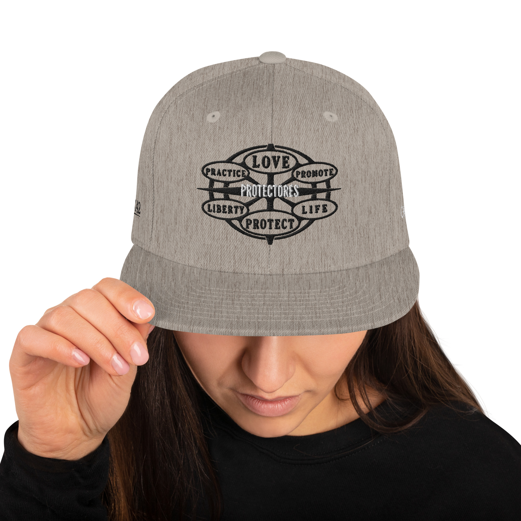 Snapback Hat Protector seal Silver on Black - Image 43