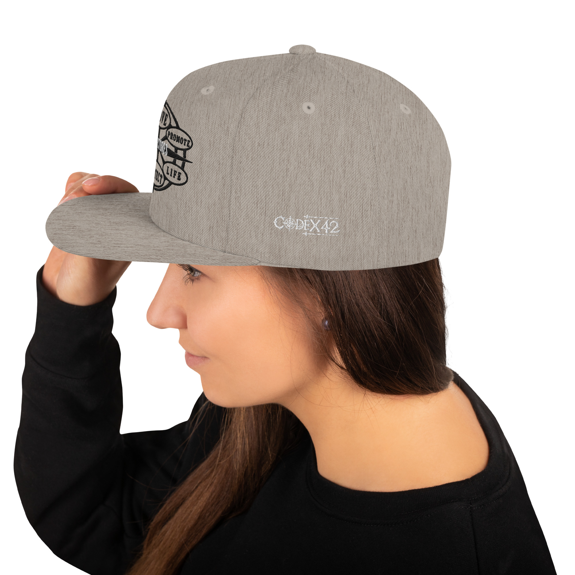 Snapback Hat Protector seal Silver on Black - Image 45