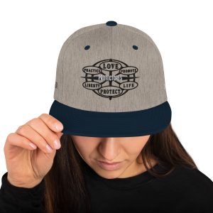 Snapback Hat Protector seal Silver on Black