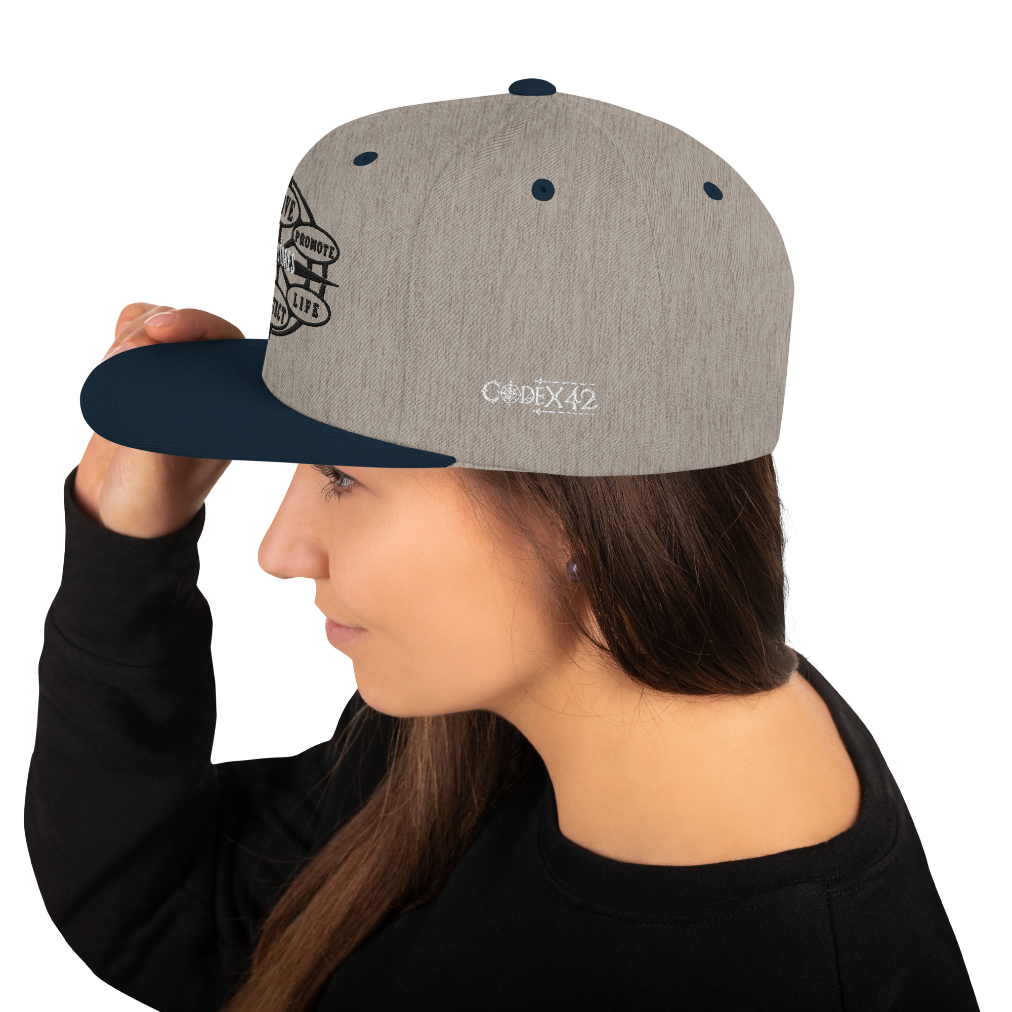 Snapback Hat Protector seal Silver on Black - Image 41