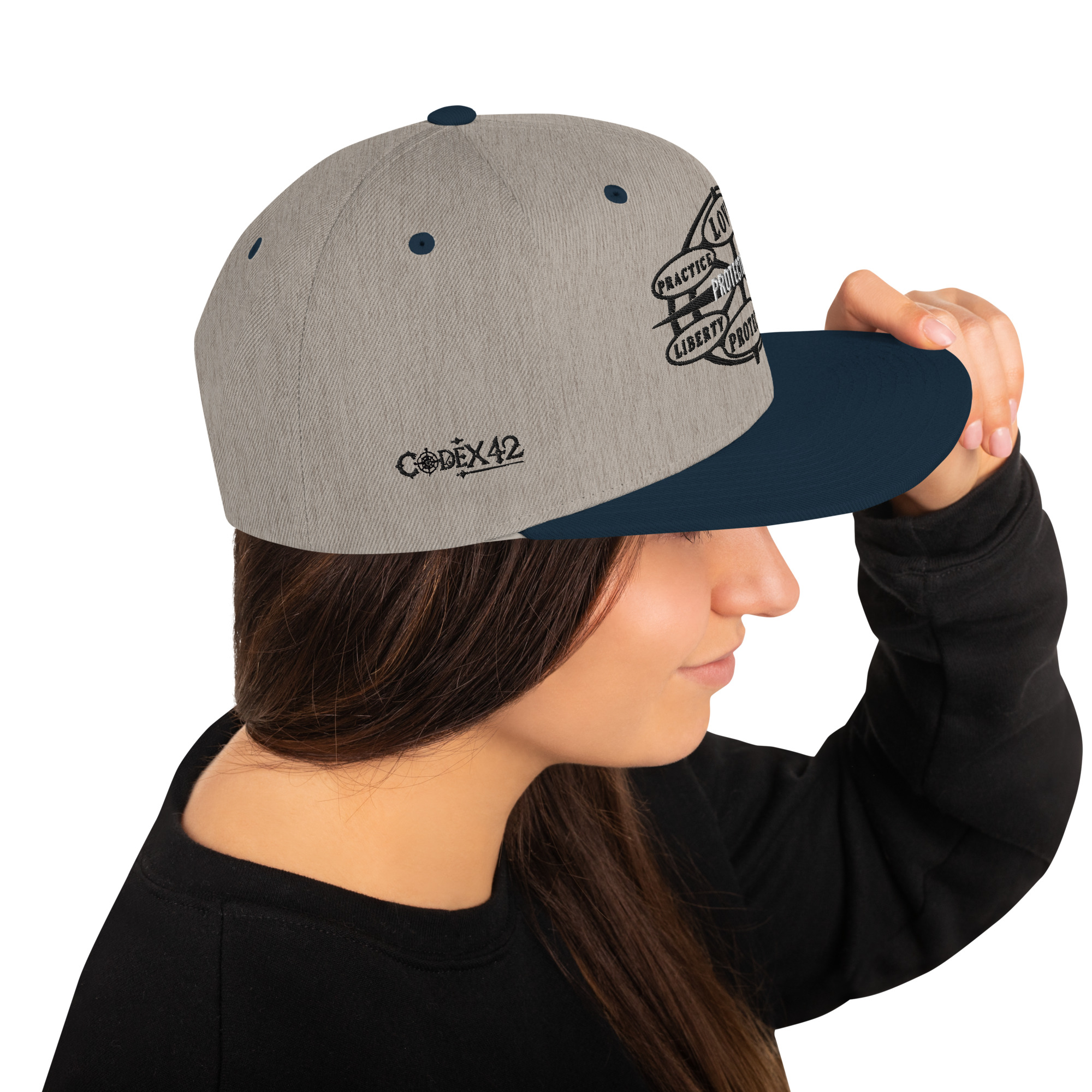 Snapback Hat Protector seal Silver on Black - Image 42