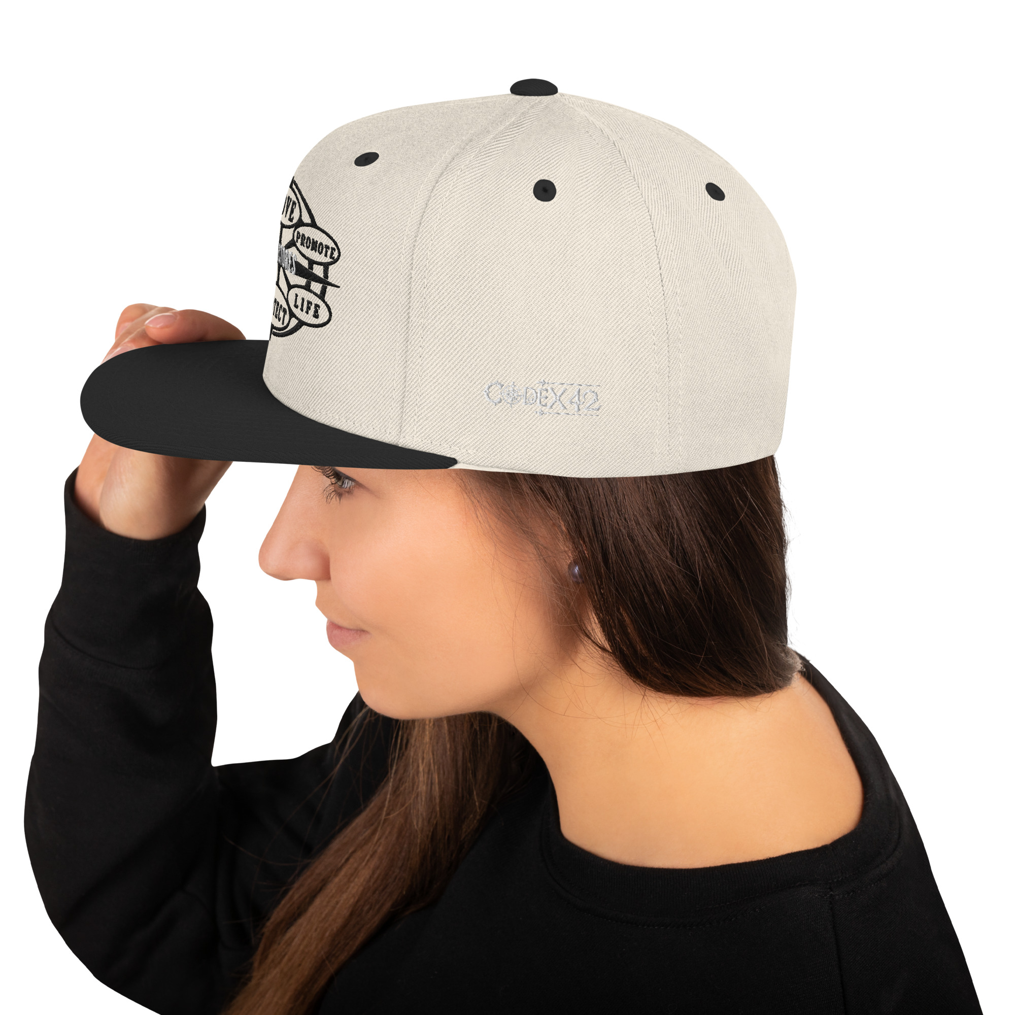 Snapback Hat Protector seal Silver on Black - Image 48