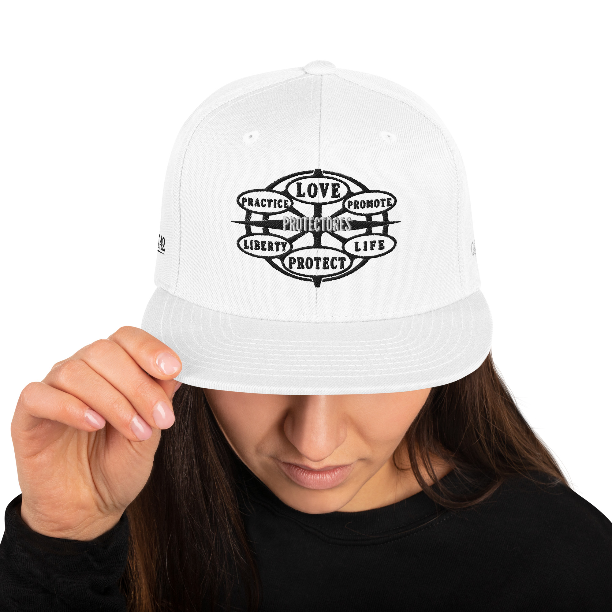 Snapback Hat Protector seal Silver on Black - Image 50