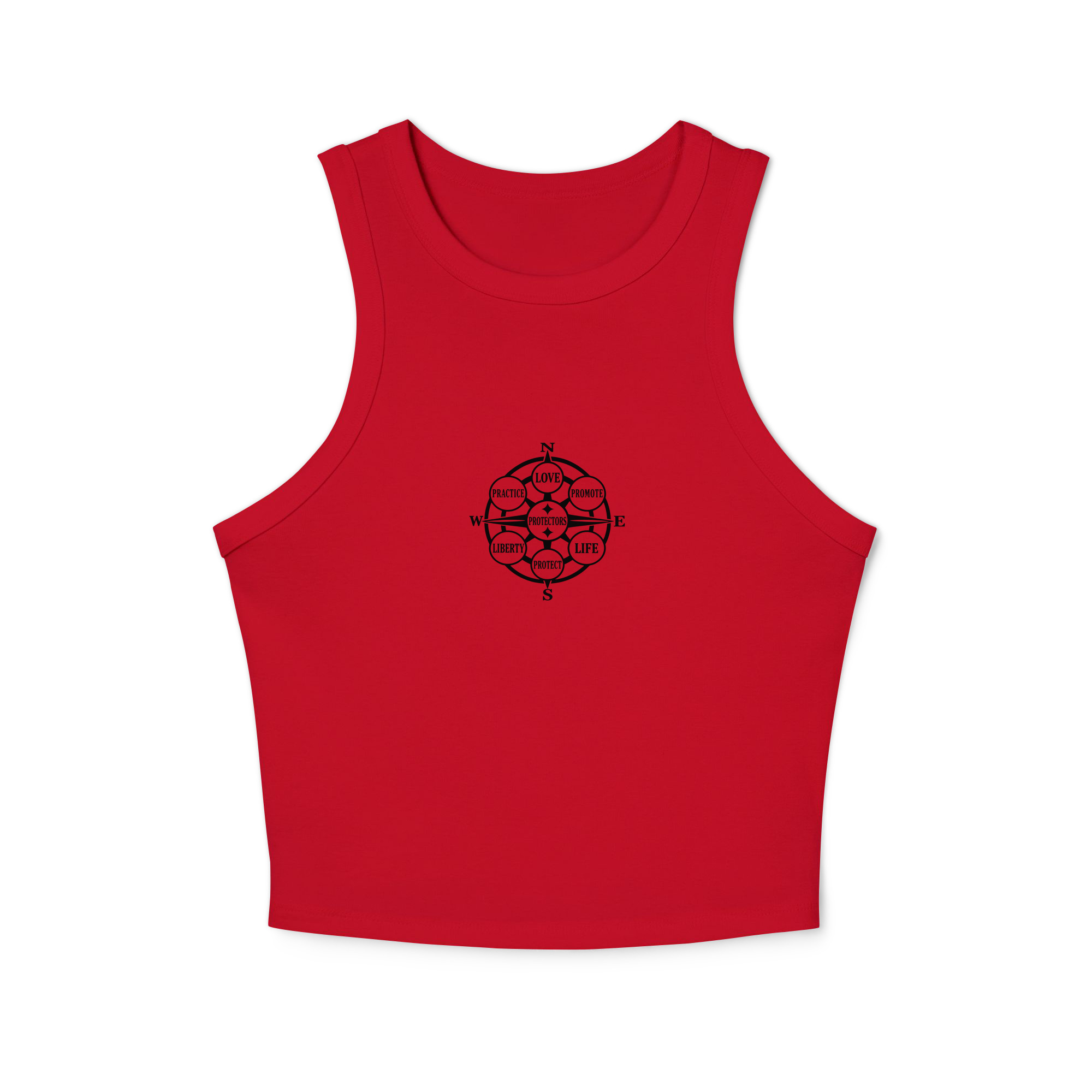 Women's micro rib racer tank top Protectors seal